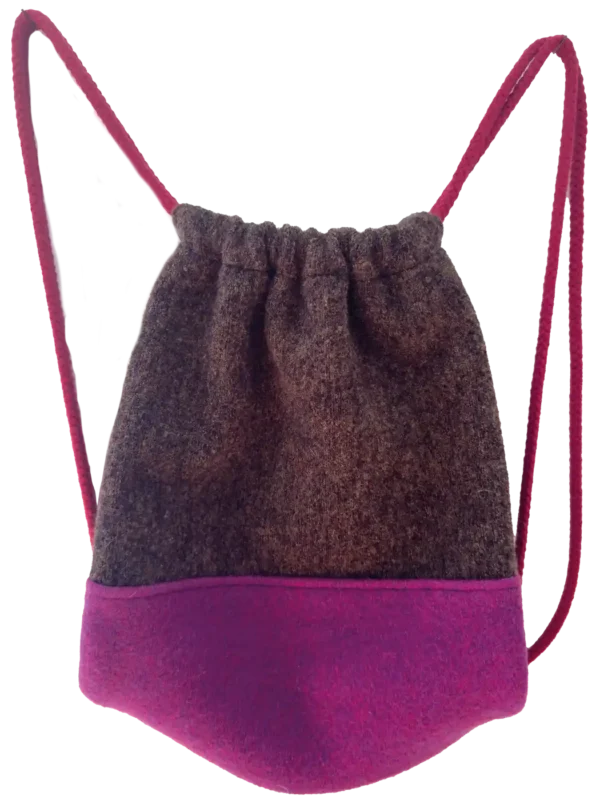 Walkbeutel in Braun/Violet
