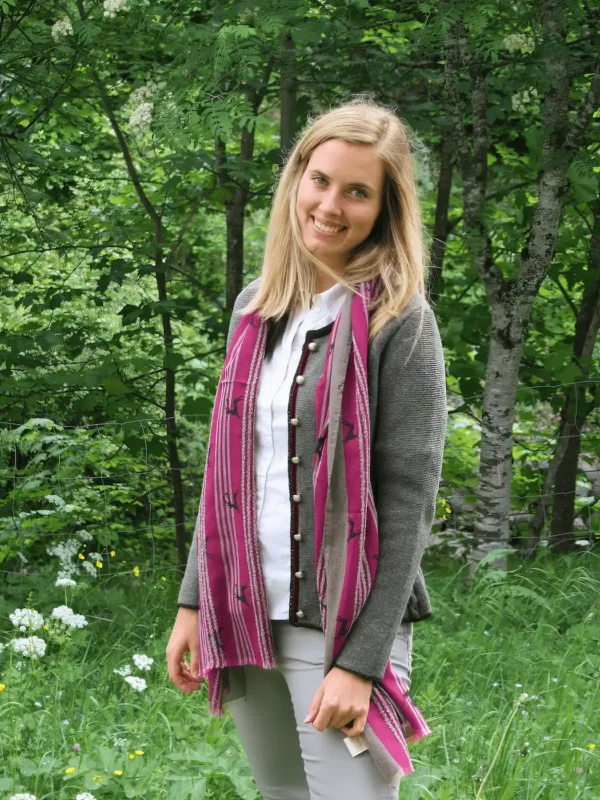 Strickjacke LILIE in Grau/Beere – Ansicht 4